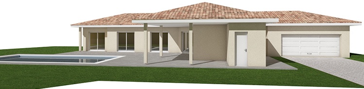 Plan de maison individuelle avec terrasse couverte dans les Landes