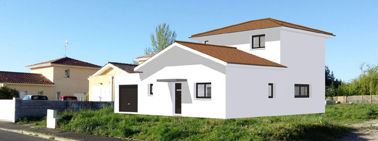 Plan d'une maison individuelle à étage dans les Landes